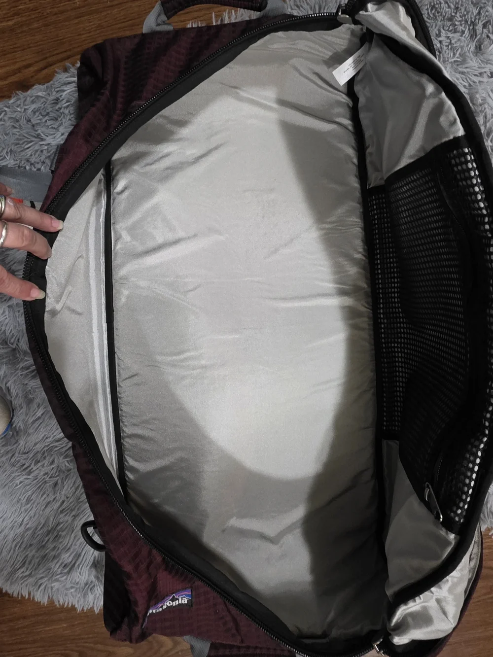 Vintage 2007 Patagonia Black Hole Duffel 90L - Plum Grid (Excellent Condition)